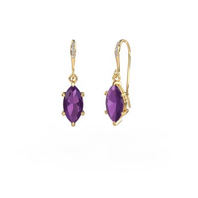 Drop earrings Laurie MRQ 2 585 gold amethyst 10x5 mm
