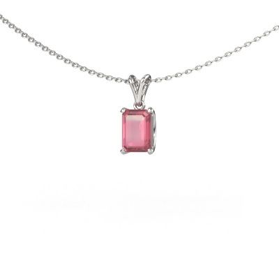 Pendant Sam EME 585 white gold tourmaline pink 7x5 mm