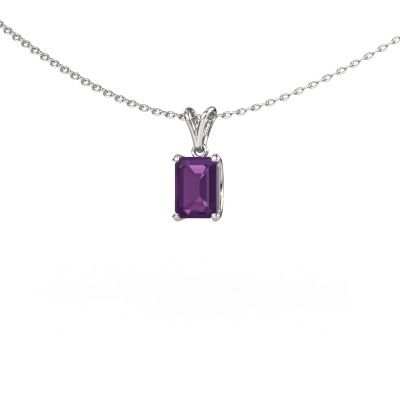 Pendant Sam EME 585 white gold amethyst 7x5 mm
