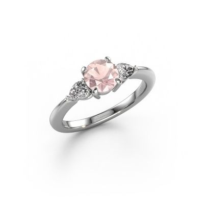 Engagement ring Chanou RND 950 platinum morganite champagne 6 mm