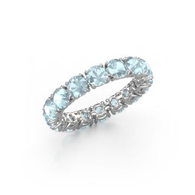 Stackable ring Vivienne 4.0 585 white gold aquamarine 4 mm