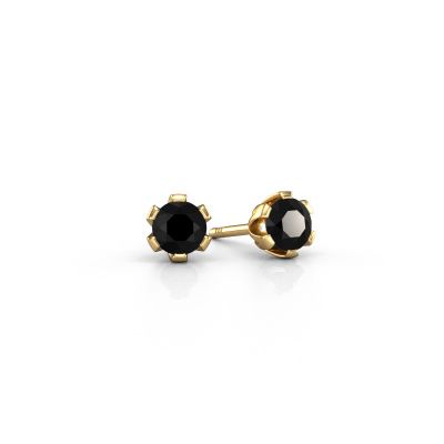 Clous d'oreilles Julia 585 or jaune diamant noir 0.30 crt
