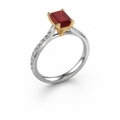 Verlobungsring Mignon EME 2 585 Weißgold Rubin 7x5 mm