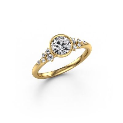 Bague de fiançailles Aliyah RND 585 or jaune zircone 5.7 mm