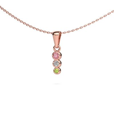 Pendant Felica 585 rose gold tourmaline pink 2.7 mm