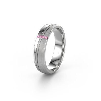 Bague de mariage WH0909L25X 950 platine saphir rose ±5x1.5 mm