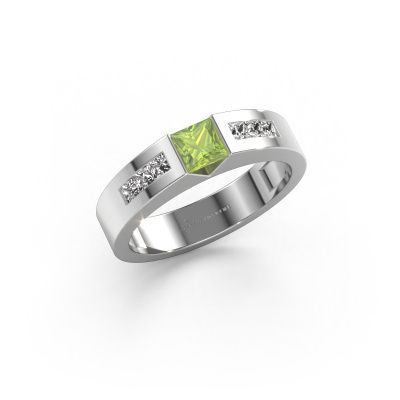 Verlovings ring Arlena 2 950 platina peridoot 4 mm