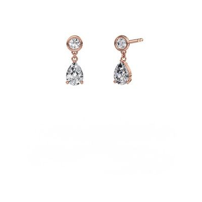 Drop earrings Lacey 585 rose gold zirconia 7x5 mm