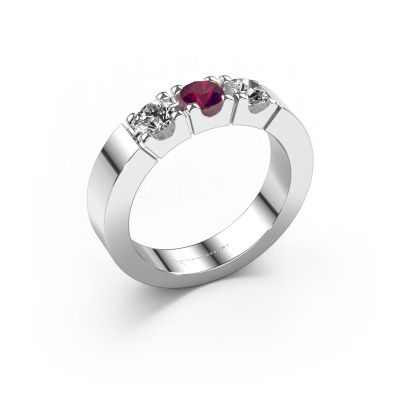 Ring Dana 3 950 platinum rhodolite 4 mm