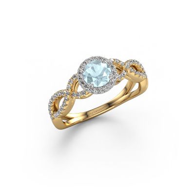 Engagement ring Dionne rnd 585 gold aquamarine 5 mm