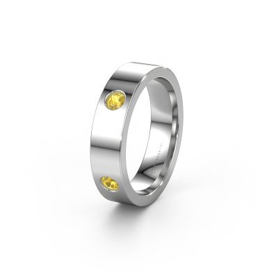 Wedding ring WH0104L15BP 950 platinum yellow sapphire 3 mm ±0.16x0.08 in