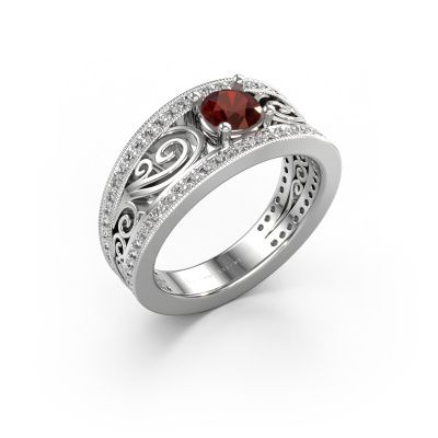 Engagement ring Julliana 585 white gold garnet 5 mm