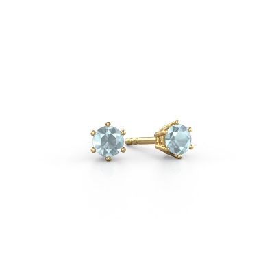 Earrings Fay 585 gold aquamarine 4.2 mm