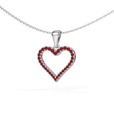 Pendant Heart 8 950 platinum ruby 1 mm
