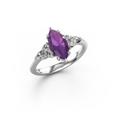 Engagement ring Melani MRQ 950 platinum amethyst 11x5.5 mm