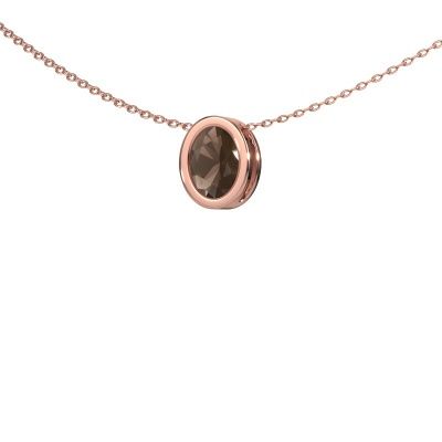 Hanger Lavon OVL 585 rosé goud rookkwarts 7,5x5,5 mm