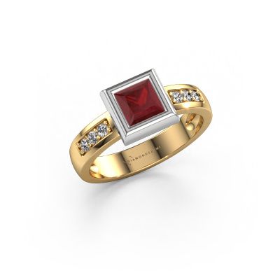 Ring Charlotte Square 585 gold ruby 5 mm