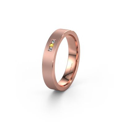 Wedding ring WH0106L14AM 585 rose gold yellow sapphire ±0.16x0.07 in