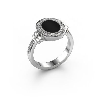Zegelring Servie 1 950 platina onyx 10x8 mm