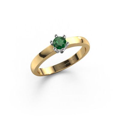 Engagement ring Luna 1 585 gold emerald 3.7 mm