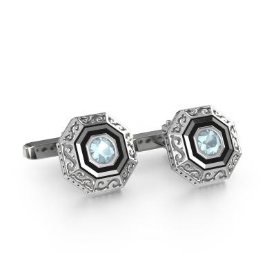 Cufflinks Dion 585 white gold aquamarine 5 mm