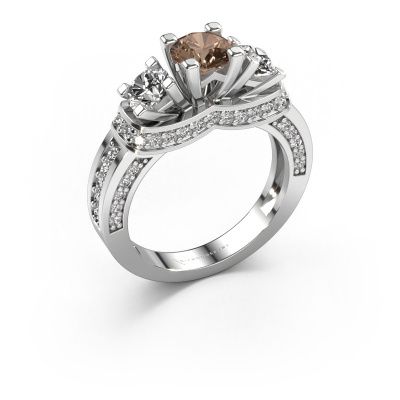 Engagement ring Phileine 585 white gold brown diamond 1.495 crt