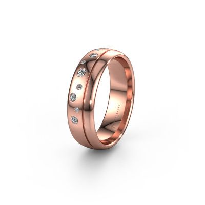 Wedding ring WH0317L36AP 585 rose gold diamond ±0.24x0.07 in