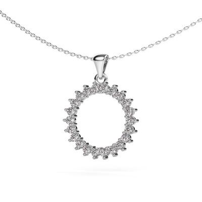 Pendant Round 3 585 white gold zirconia 2 mm