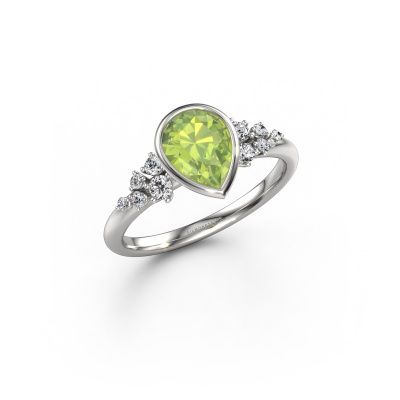 Verlobungsring Aliyah PER 950 Platin Peridot 8x6 mm