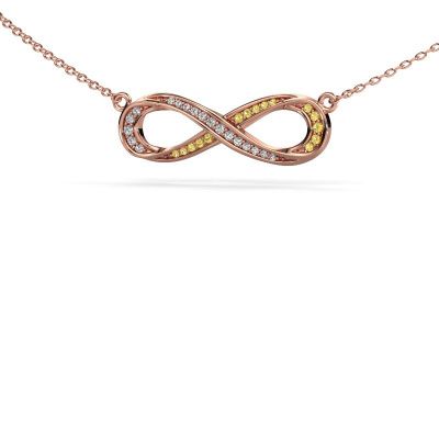 Necklace Infinity 2 585 rose gold yellow sapphire 0.8 mm