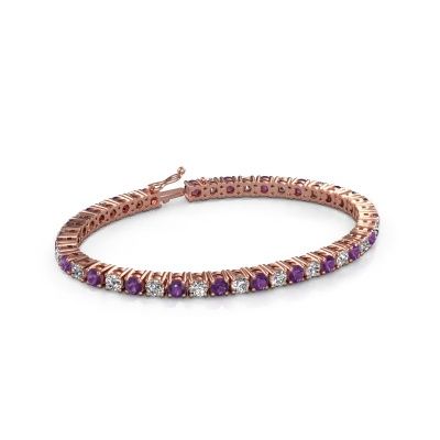 Tennis bracelet Karin 4 mm 585 rose gold amethyst 4 mm