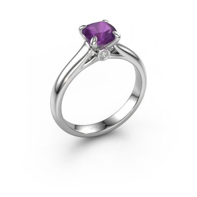 Engagement ring Valorie cus 1 585 white gold amethyst 6 mm