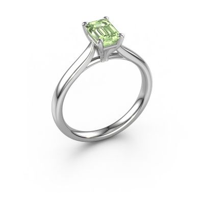 Engagement ring Mignon EME 1 950 platinum green lab grown diamond 6.5x4.5 mm