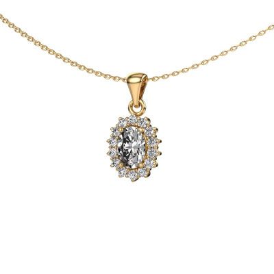 Pendant Margien 585 gold zirconia 7x5 mm