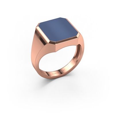 Signet ring Lars 3 light 585 rose gold blue sardonyx 14x12 mm