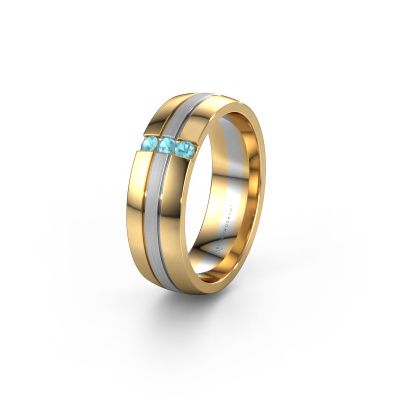 Trauring WH0426L26A 585 Gold Blau Topas ±6x1.7 mm