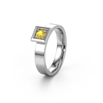 Wedding ring WH2112L14A 950 platinum yellow sapphire ±0.16x0.07 in