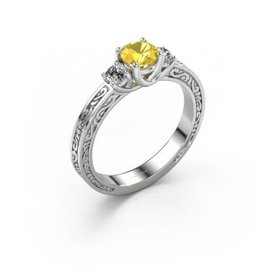 Engagement ring Betty 1 585 white gold yellow sapphire 5 mm