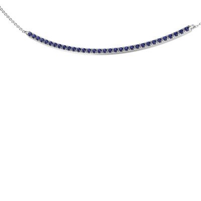 Bar necklace Simona 585 white gold sapphire 1.5 mm