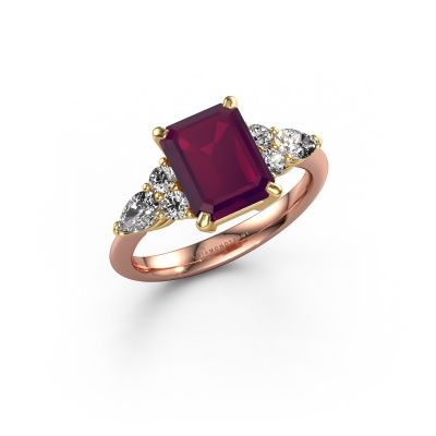Promise ring Melani EME 585 rose gold rhodolite 9x7 mm