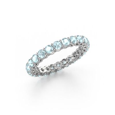 Stackable ring Michelle full 2.7 950 platinum aquamarine 2.7 mm