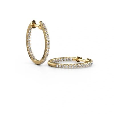 Hoop earrings Jackie 15 mm B 585 gold diamond 1.08 crt