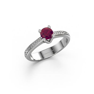 Engagement ring Mei 950 platinum rhodolite 4.7 mm