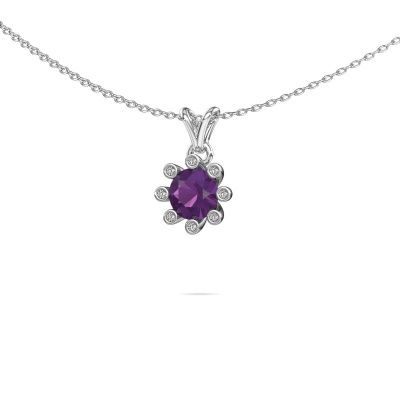 Anhänger Carola 3 585 Weißgold Amethyst 6 mm