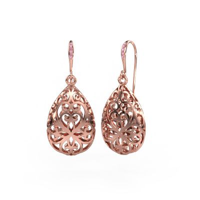 Drop earrings Idalia 1 585 rose gold pink sapphire 1.1 mm