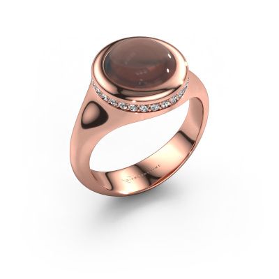 Ring Lesli RND 585 rose gold smokey quartz 10 mm