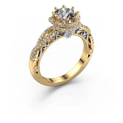 Engagement ring Lysanne 585 gold zirconia 6.5 mm