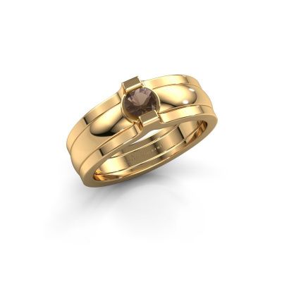 Ring Jade 585 goud rookkwarts 4 mm