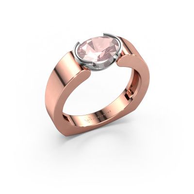 Ring Tonya 585 rose gold morganite champagne 8x6 mm