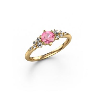 Engagement ring Royce RND 585 gold pink sapphire 5 mm